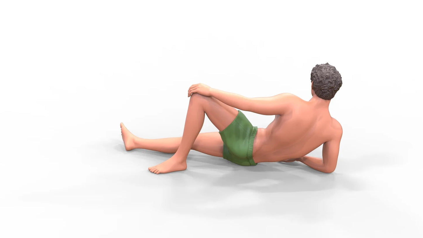 Product photo diorama and model building miniature figure: Man at the beach 1