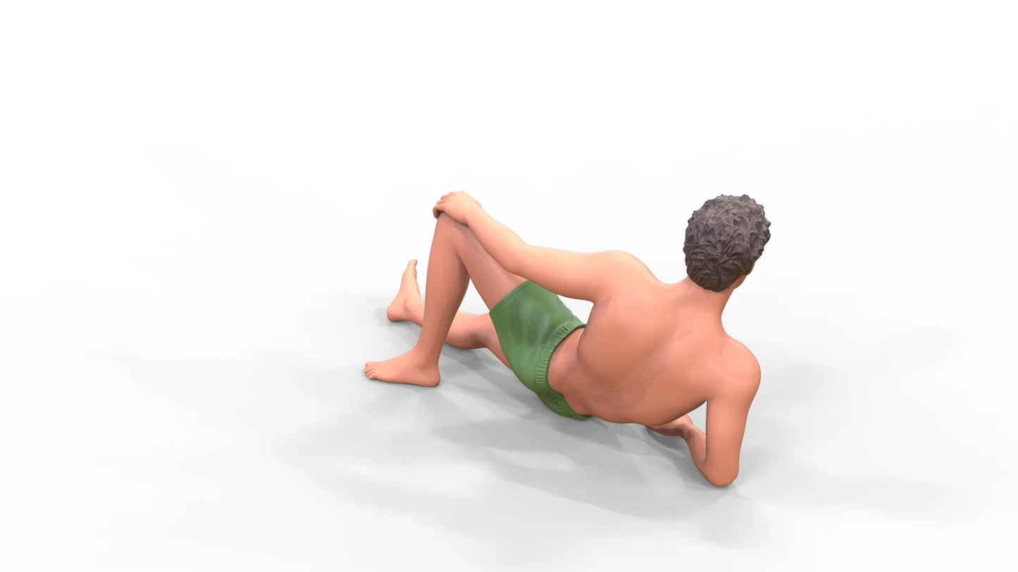 Product photo diorama and model building miniature figure: Man at the beach 1
