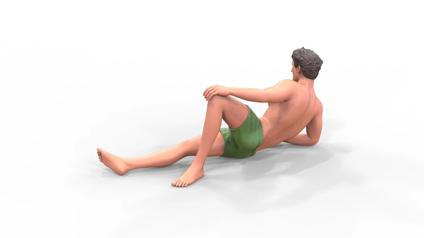 Product photo diorama and model building miniature figure: Man at the beach 1