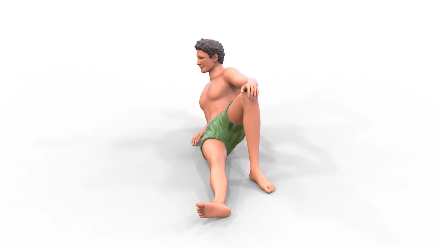 Product photo diorama and model building miniature figure: Man at the beach 1