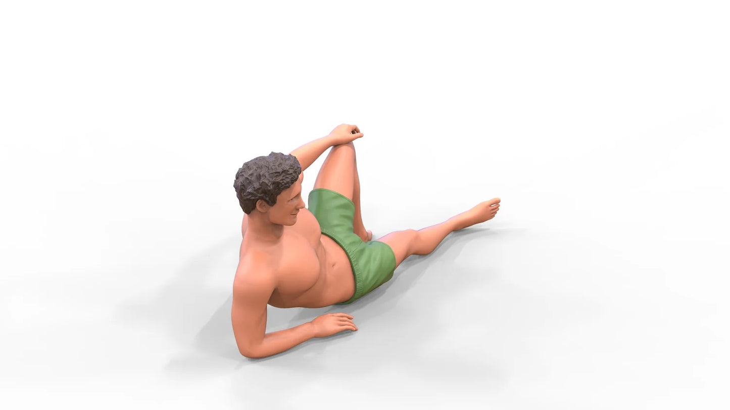 Product photo diorama and model building miniature figure: Man at the beach 1