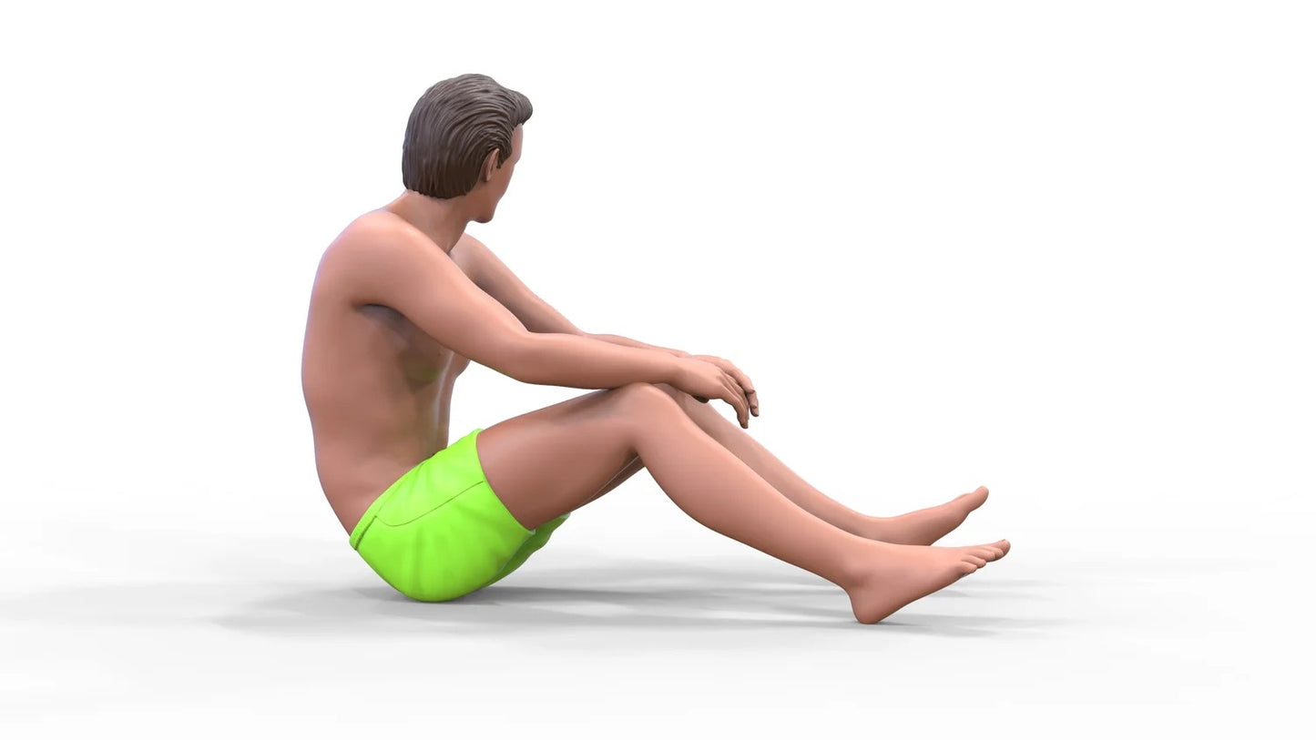 Product photo diorama and model building miniature figure: Man at the beach 2