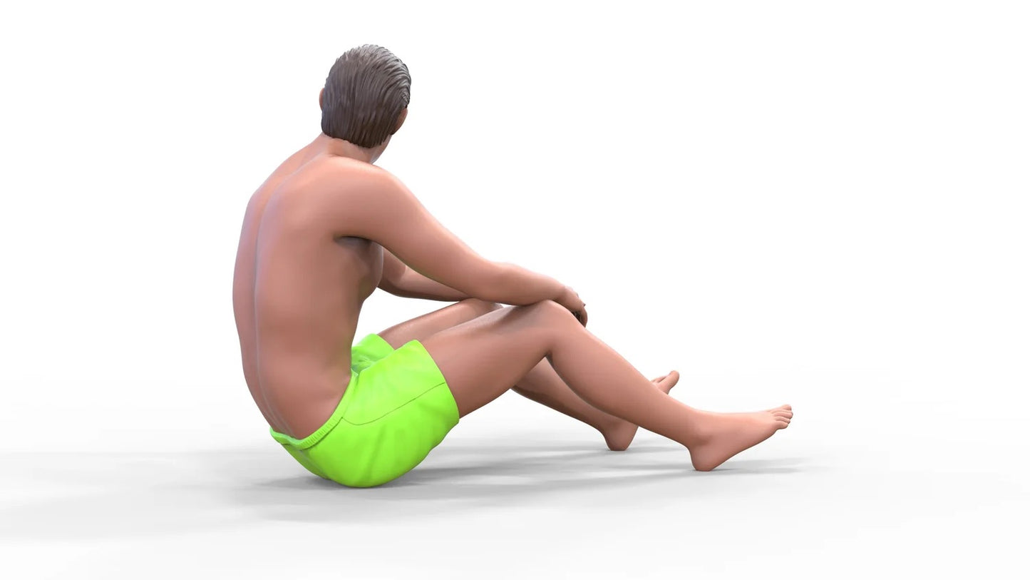 Product photo diorama and model building miniature figure: Man at the beach 2