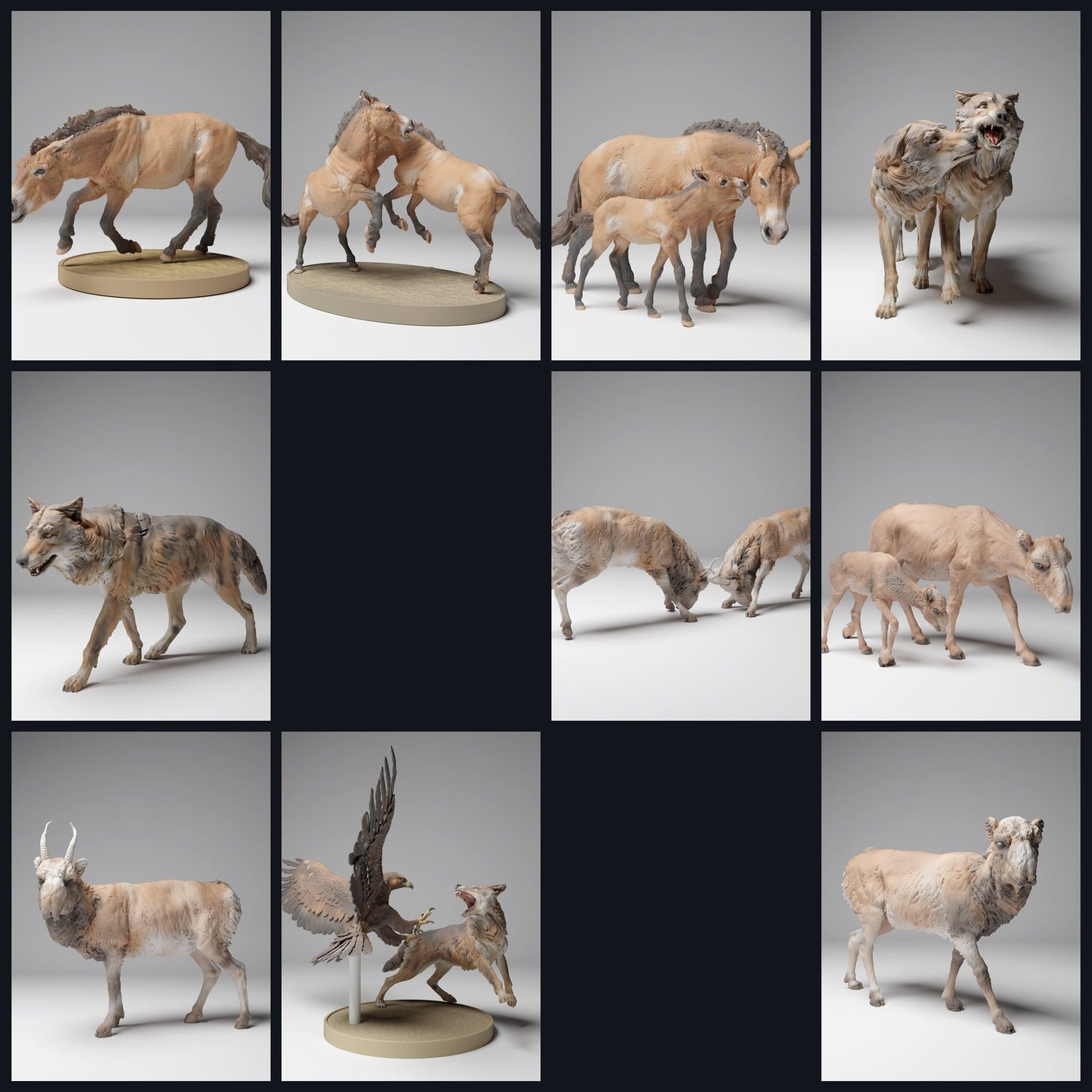This image is the category image for the release 24_12: Mongolische Tierfiguren für Diorama und Modellbau