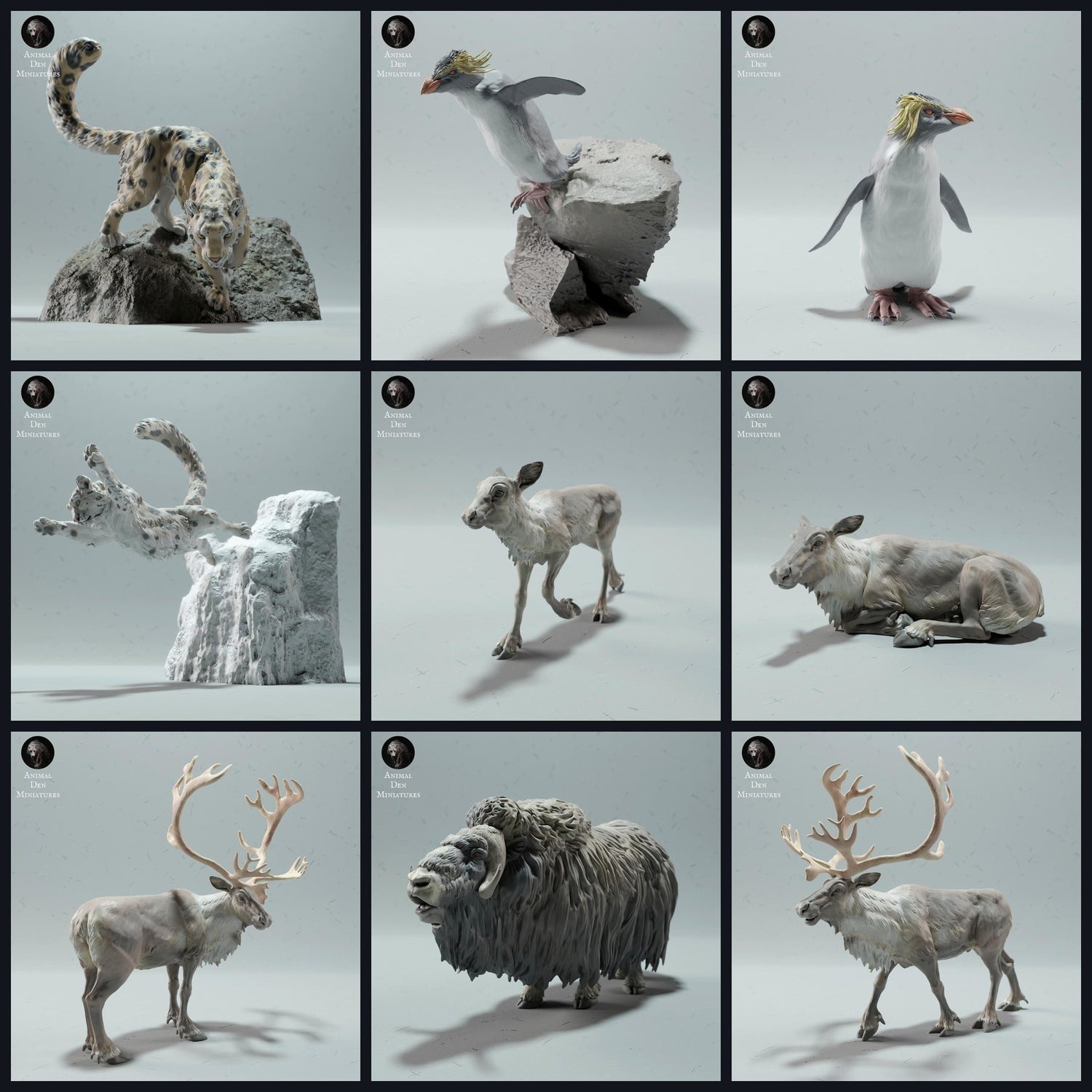 This image is the category image for the release 22_12: Tundra-animal miniatures for diorama and model building.