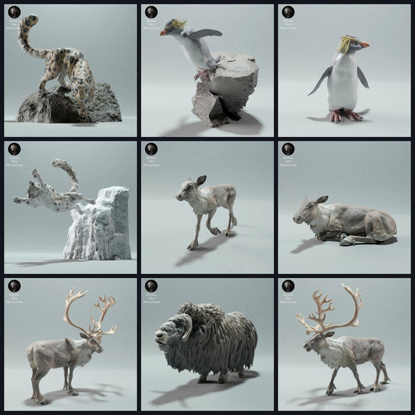 This image is the category image for the release 22_12: Tundra-animal miniatures for diorama and model building.