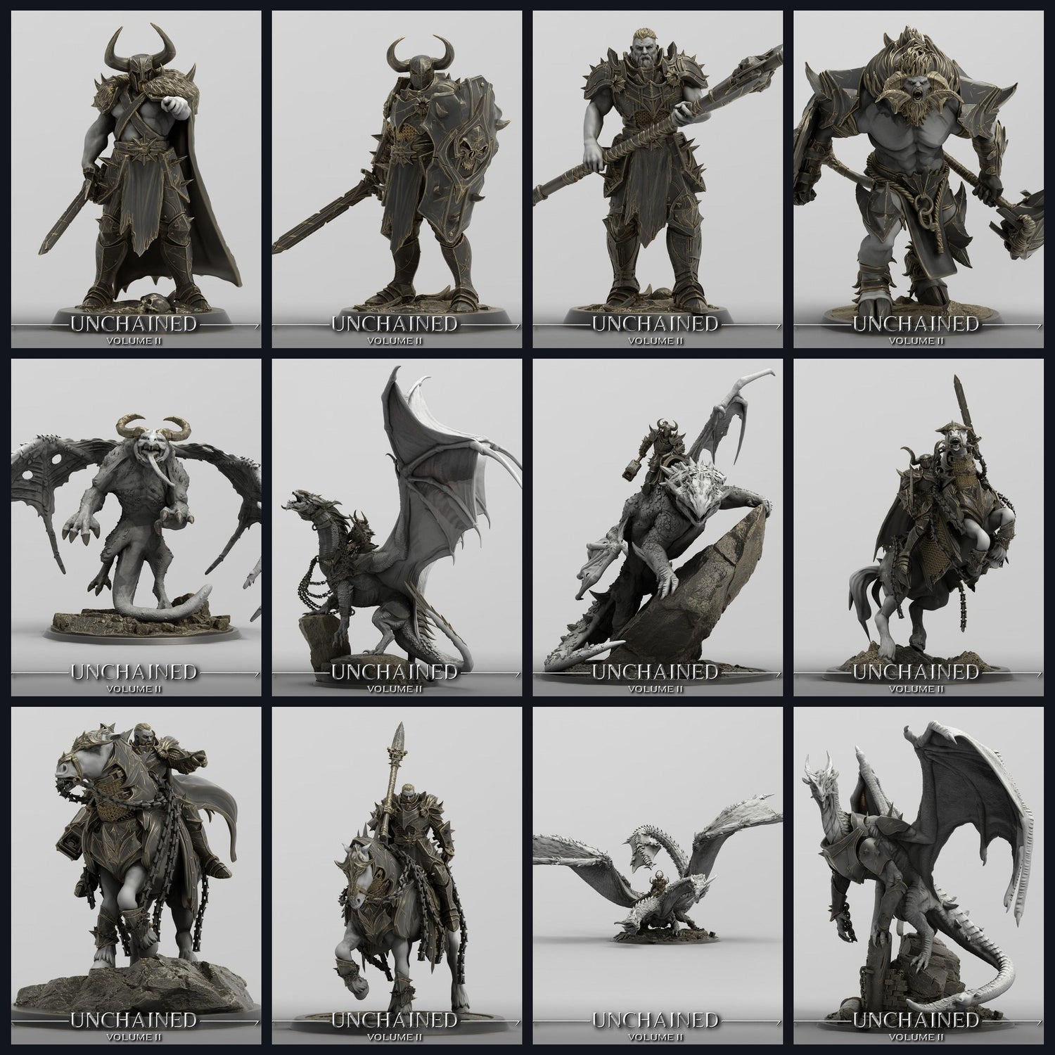 This image is the category image for the release 24_05: Unchained Volume II — Dunkle Ritter & Bestien