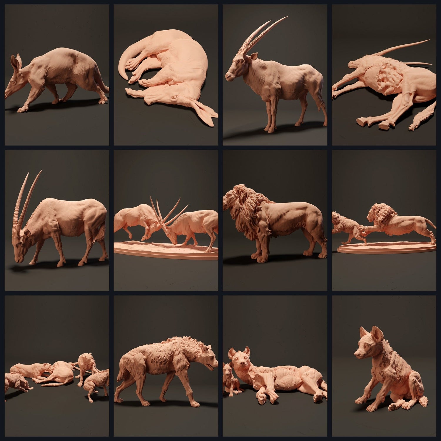 This image is the category image for the release 23_08: Namib-Desert Animal Figures and Animal Miniatures for Diorama & Model Building