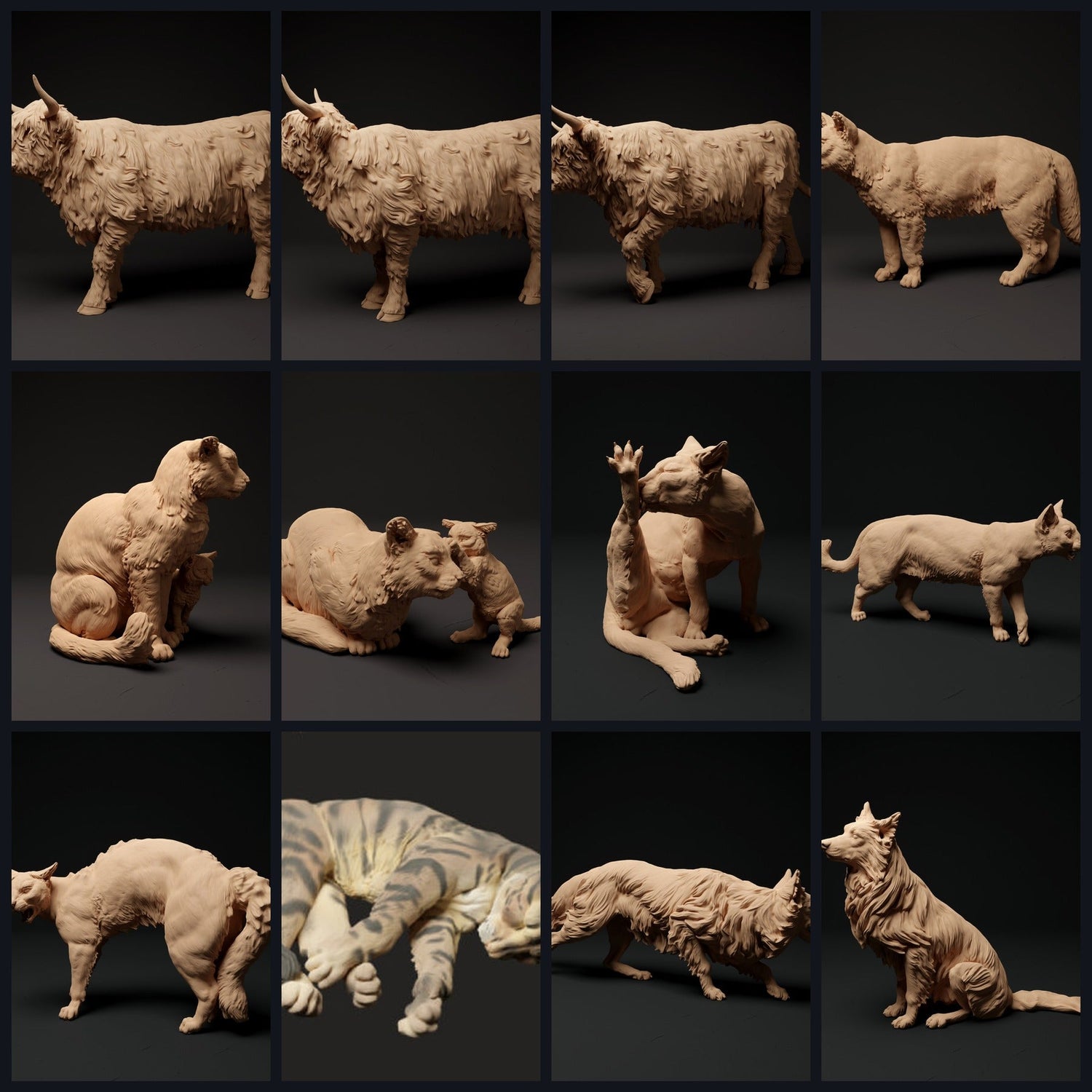 This image is the category image for the release 24_01: Bauernhof-animal miniatures for diorama and model building.
