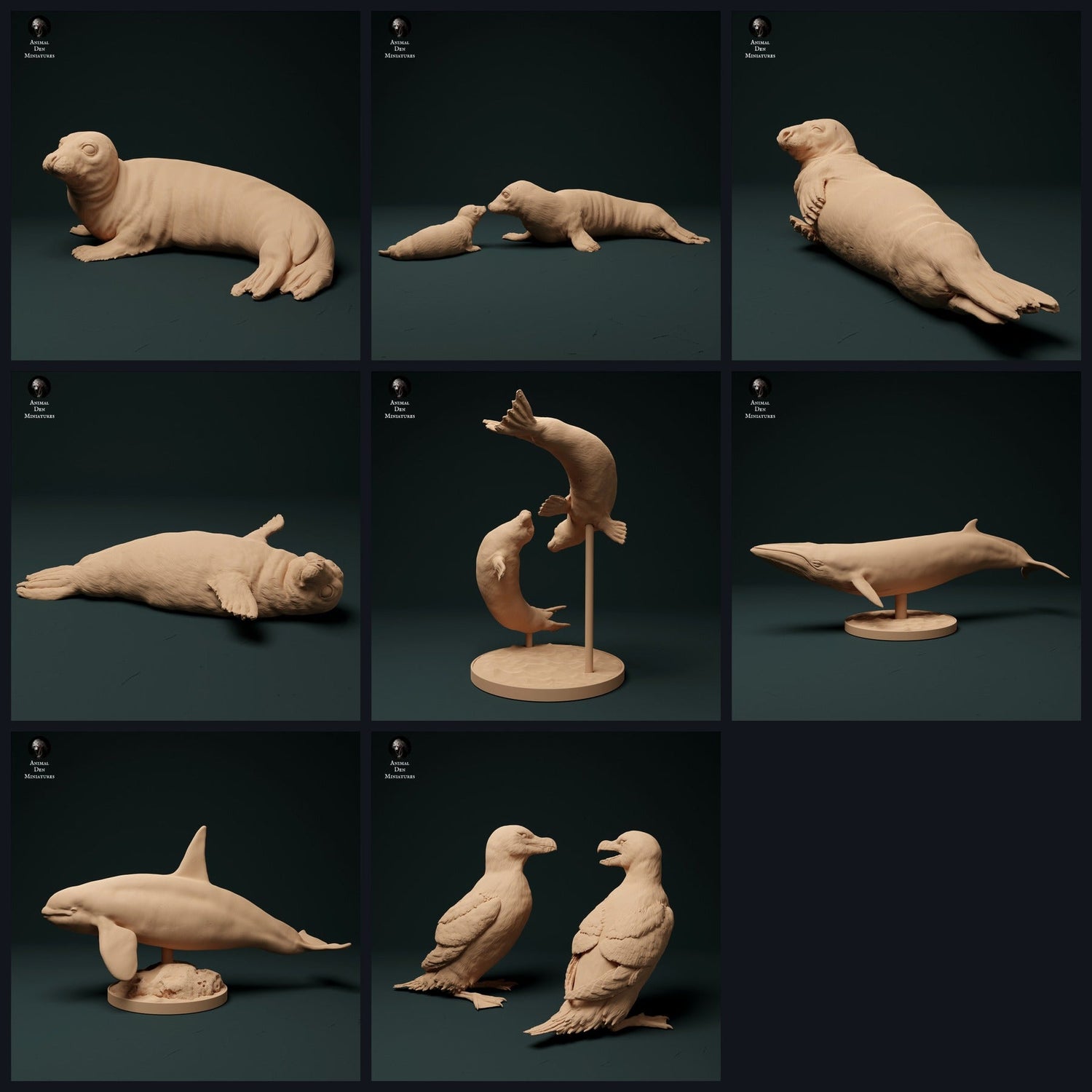 This image is the category image for the release 23_12: Winter-Marine animal miniatures and animal figures for diorama.