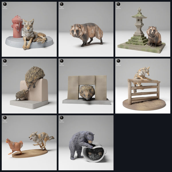 This image is the category image for the release 24_11: Städtische Tierfiguren und Tierminiaturen für Diorama und Modellbau