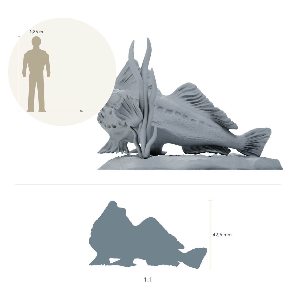 Product photo of animal figure Animal Den Miniatures 1: Marine animal figure: Red handfish (26_09_01)