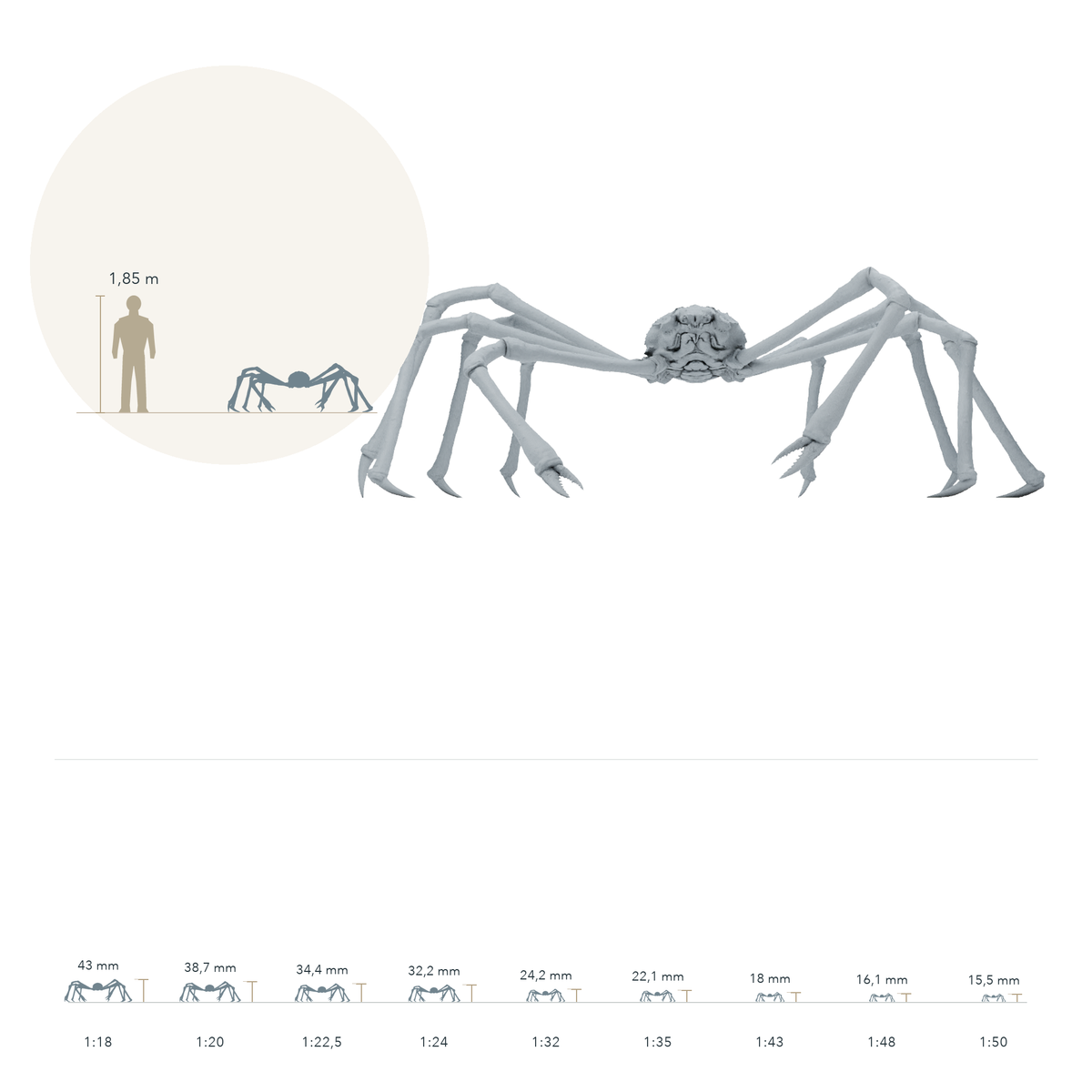 Product photo of animal figure Animal Den Miniatures 1: Sea creature animal figure: Japanese spider crab (26_09_04)