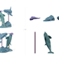 Product photo of animal figure Animal Den Miniatures 2: Marine animals: ocean sunfish and orcas (26_09_07)