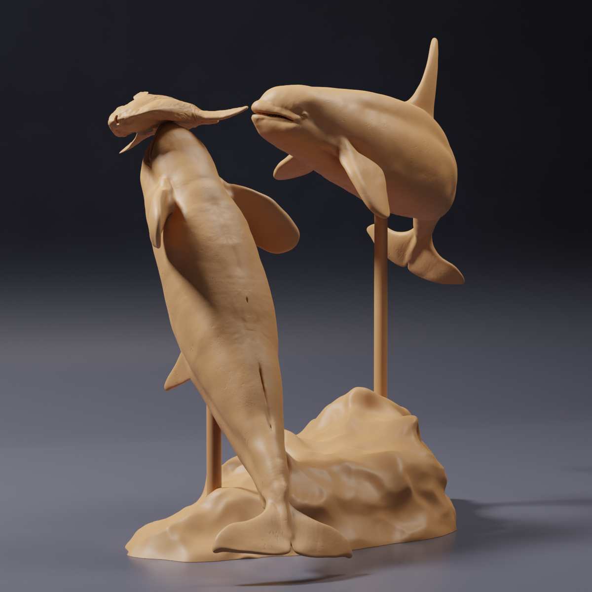 Product photo of animal figure Animal Den Miniatures 0: Sea animal figure: sunfish and orcas (26_09_07)