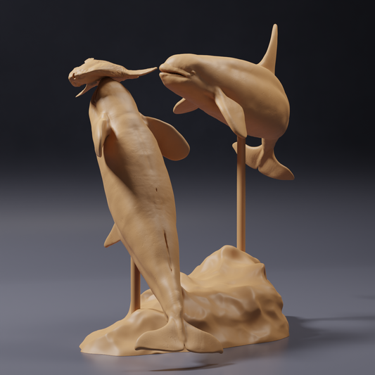 Product photo of animal figure Animal Den Miniatures 0: Sea animal figure: sunfish and orcas (26_09_07)