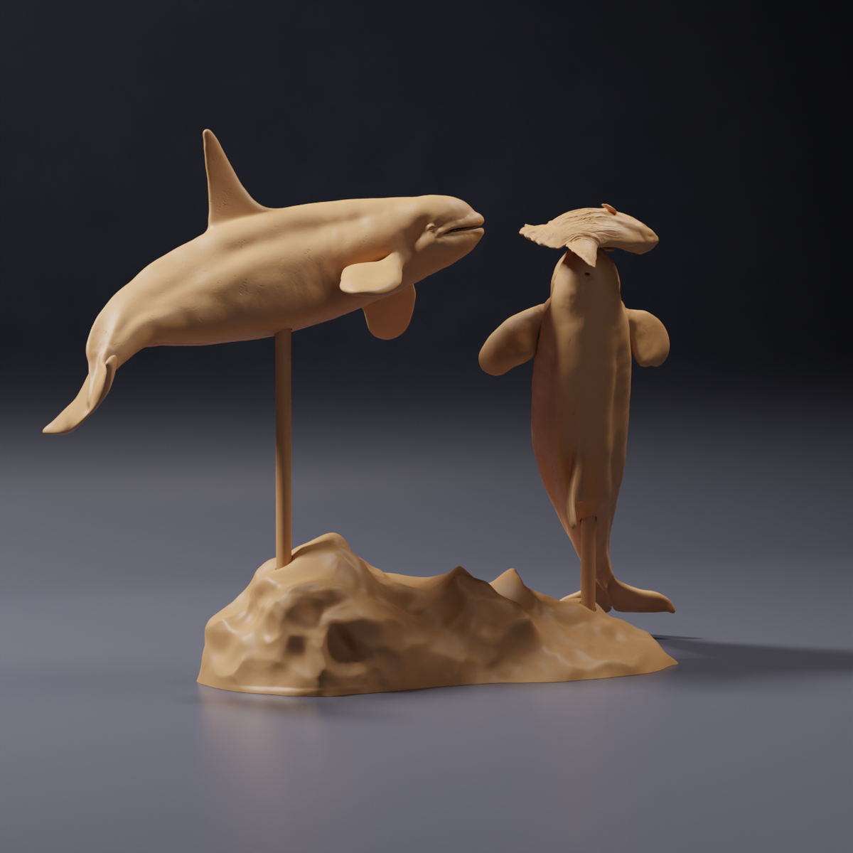 Product photo of animal figure Animal Den Miniatures 5: Sea creature figures: Ocean sunfish and orcas (26_09_07)