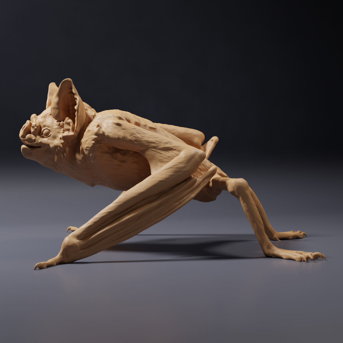 Product photo animal figure Animal Den Miniatures 2: Bat animal figure: Common vampire bat - crouching (26_10_04)