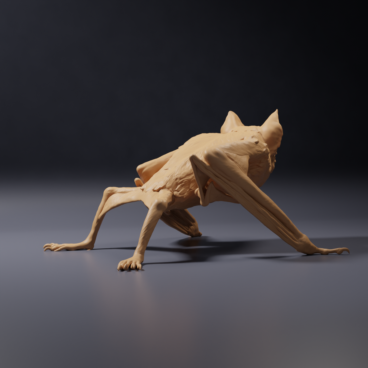 Product photo animal figure Animal Den Miniatures 4: Bat animal figure: Common vampire bat - crouching (26_10_04)