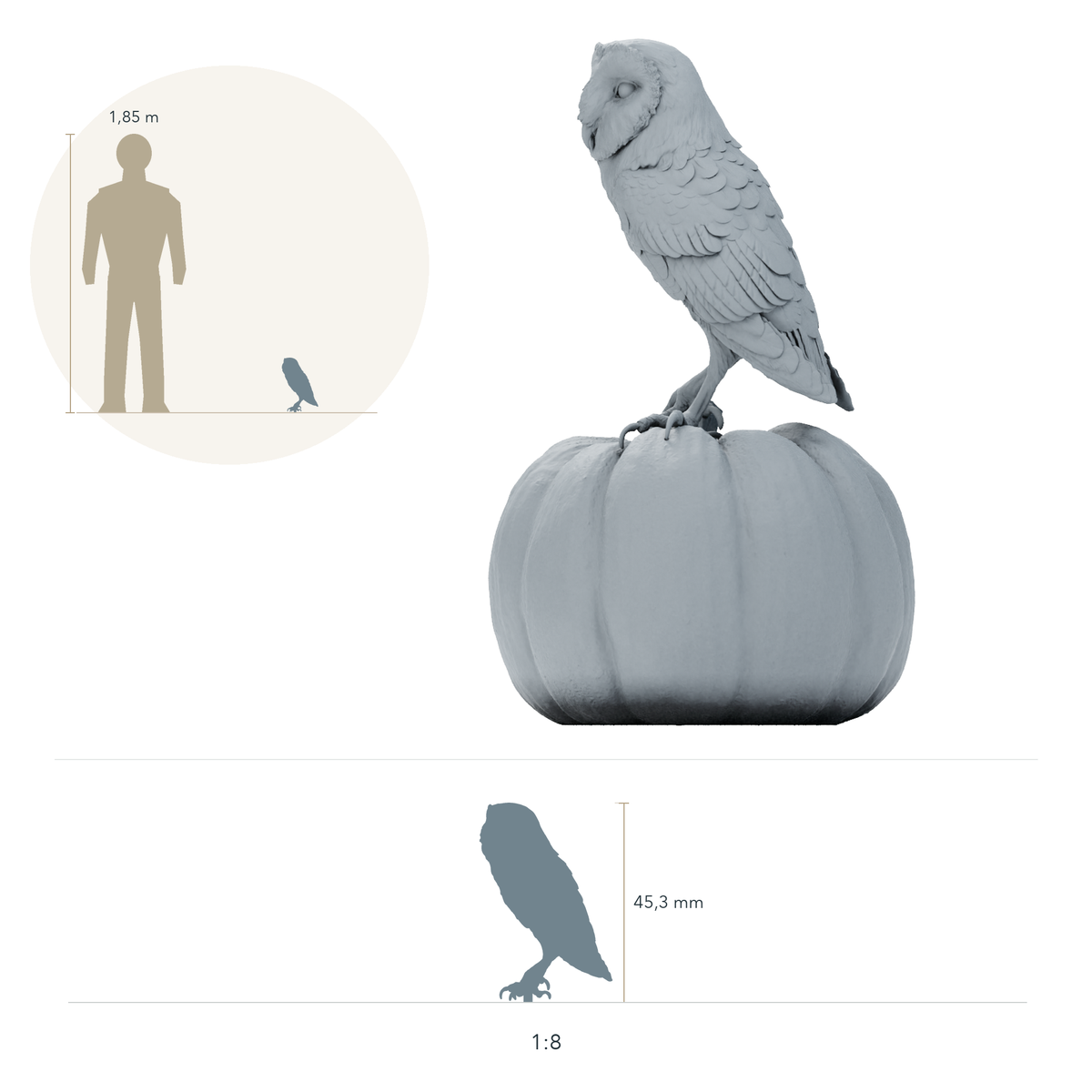 Product photo, animal figure Animal Den Miniatures 0: Wildlife figure: American barn owl (26_10_08)