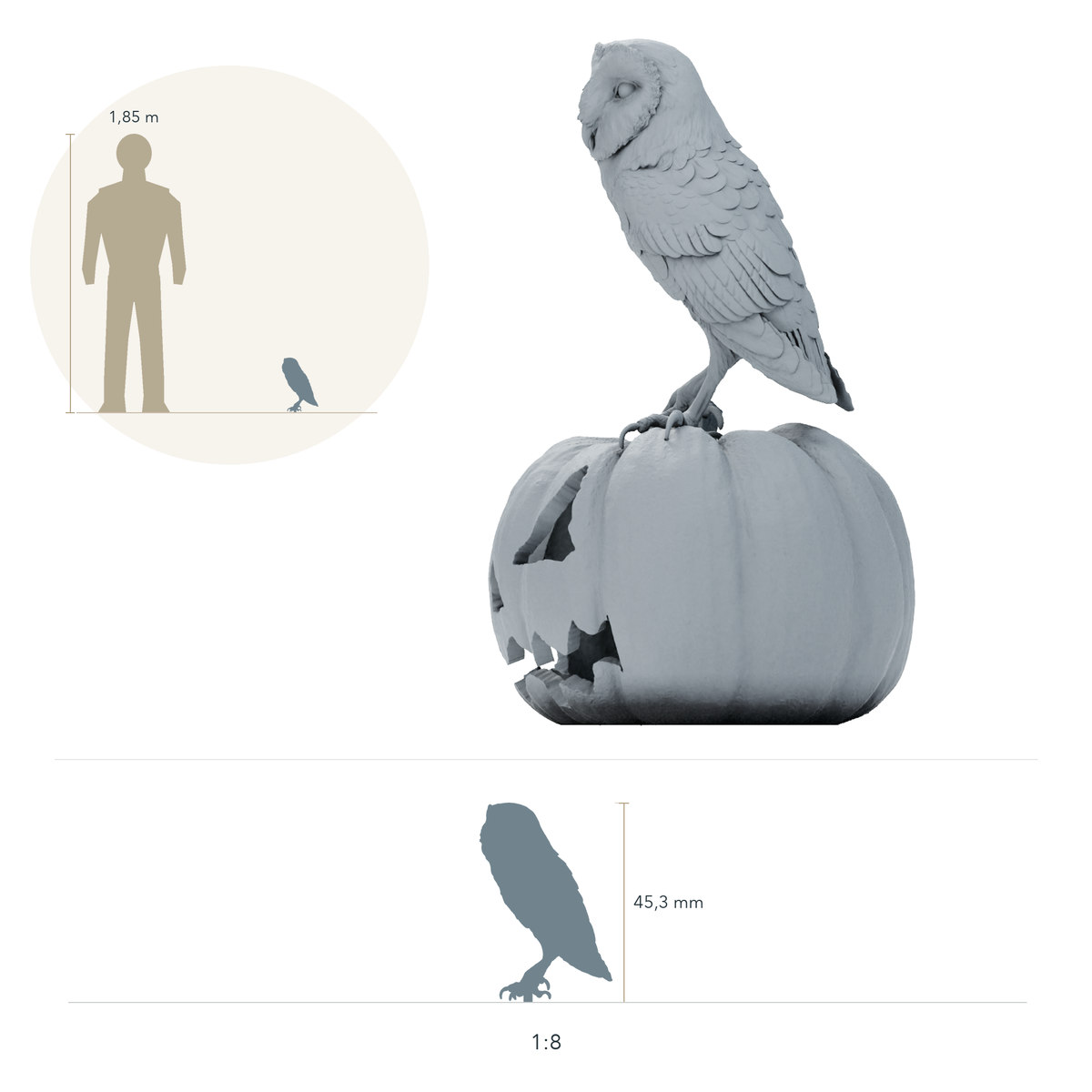 Product photo, animal figure Animal Den Miniatures 0: Wildlife figure: American barn owl (26_10_08)