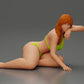 Diorama model building product photo 0: miniature figure: reclining woman in bikini, half propped up on the beach (Ref No. A106)