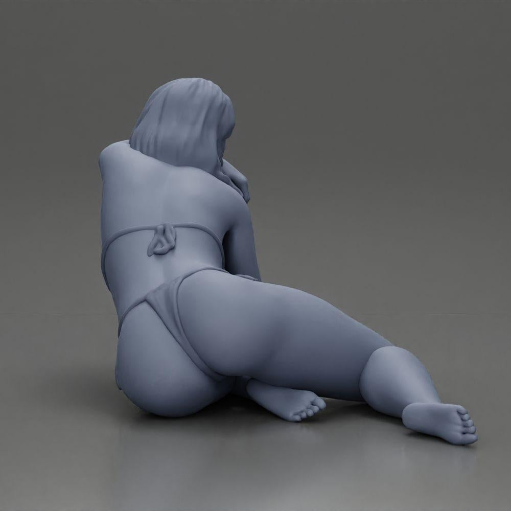 Diorama model building product photo 8: miniature figure: reclining woman in bikini, half propped up on the beach (Ref No. A106)
