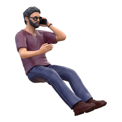 Product photo diorama and model building miniature figure: man on the phone