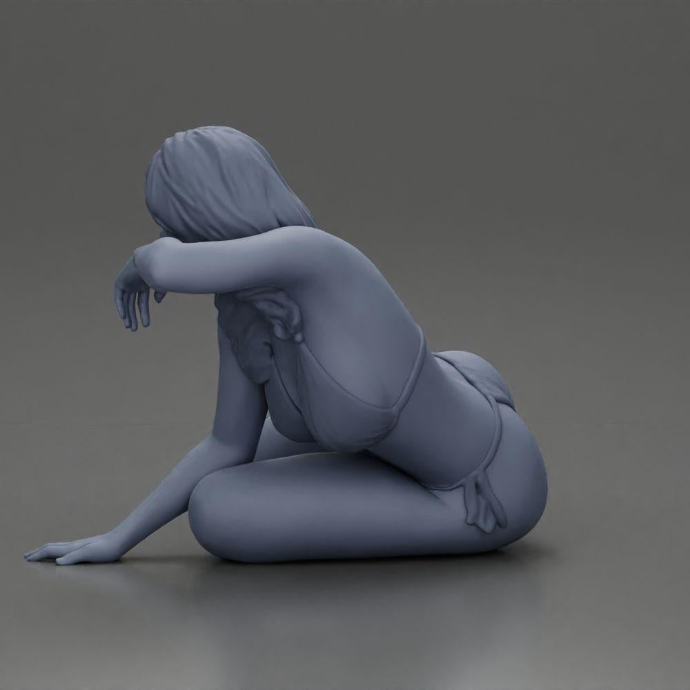 Diorama model building product photo 10: miniature figure: reclining woman in bikini, half propped up on the beach (Ref No. A106)