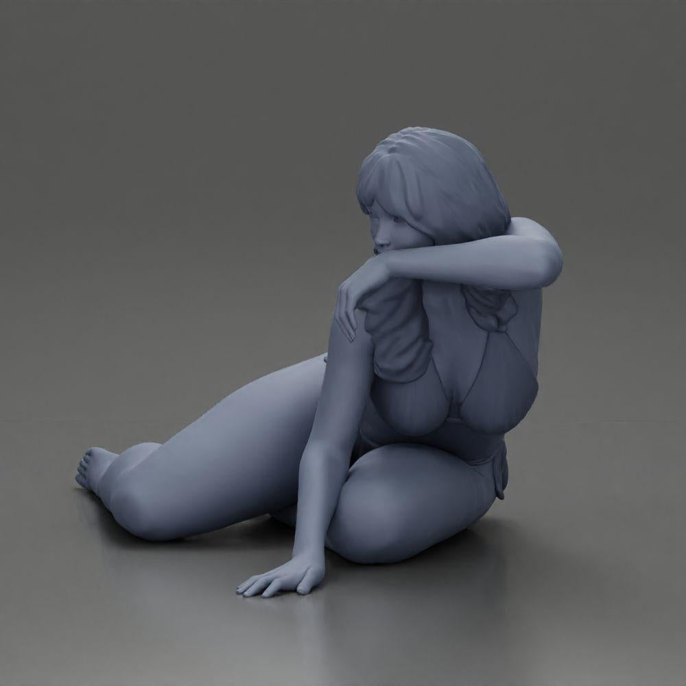 Diorama model building product photo 11: miniature figure: reclining woman in bikini, half propped up on the beach (Ref No. A106)