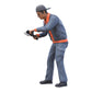 Product photo diorama and model building miniature figure: Mechanic with angle grinder