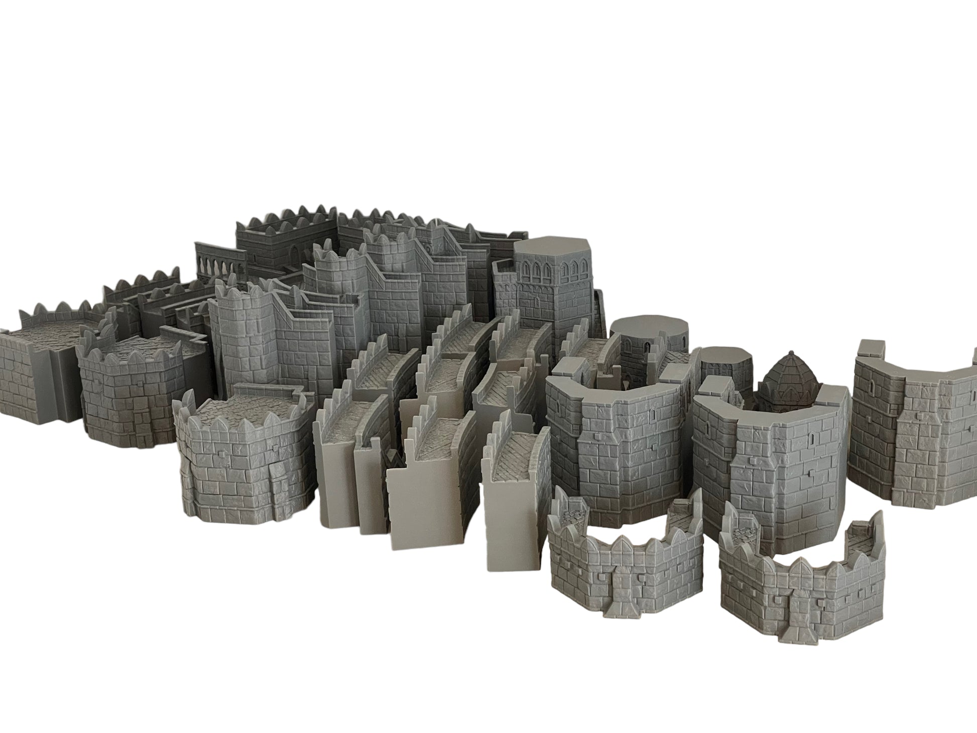 Product photo Tabletop 28mm The Printing Goes Ever On (TPGEO) 0: Huge Fortress - Ivory City modular castle - Kingdom of Gonthan - Gate, Wall, Tower, Citadel