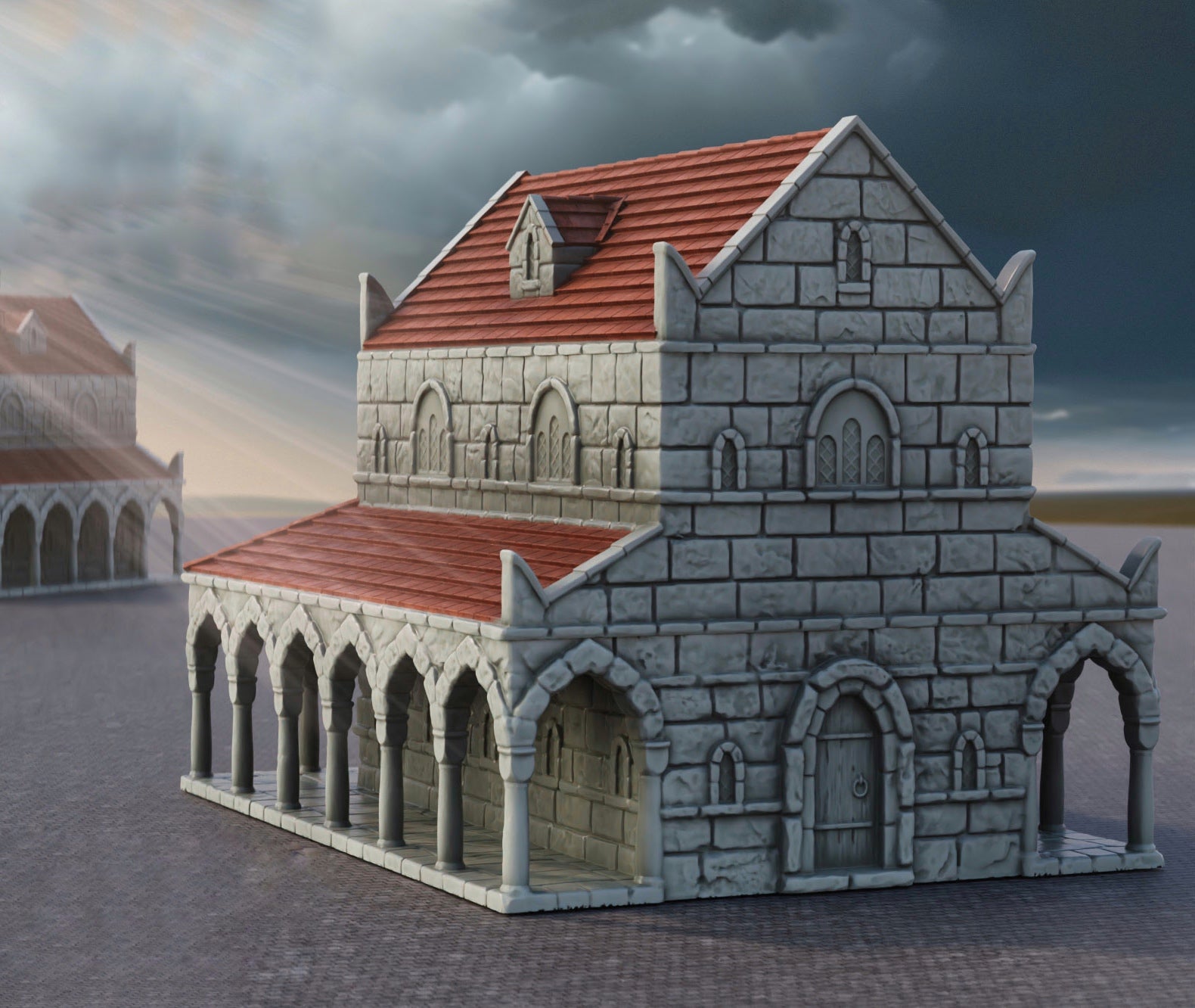 Product photo Tabletop 28mm The Printing Goes Ever On (TPGEO) 0: House A Ivory City - Building Kingdom of Gonthan - Tabletop Terrain