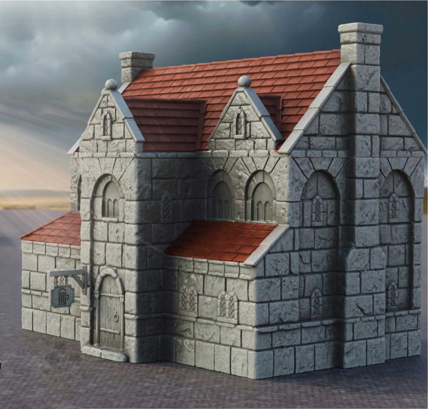 Product photo Tabletop 28mm The Printing Goes Ever On (TPGEO) 0: Inn Ivory City - Kingdom of Gonthan Building - Inn Tabletop Terrain