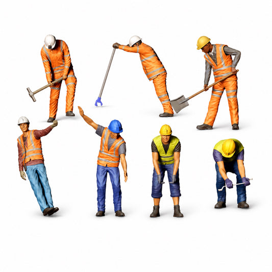 Diorama model-making product photo 7: Railway workers and track maintenance figure set (No. S44) - 7 figures
