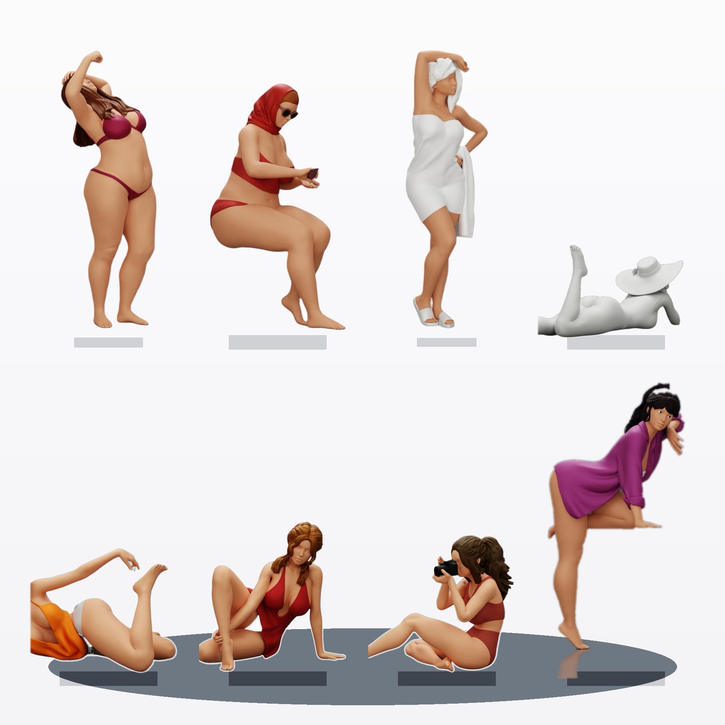 Diorama model-making product photo 0: Diorama figure set: Beach holiday and relaxation (No. S84)