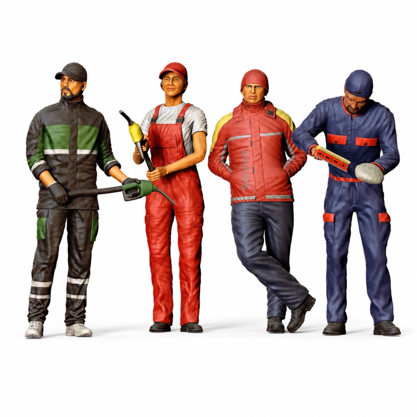 Diorama model-making product photo 4: Diorama figure set: Gas station service staff figure set (No. S45)