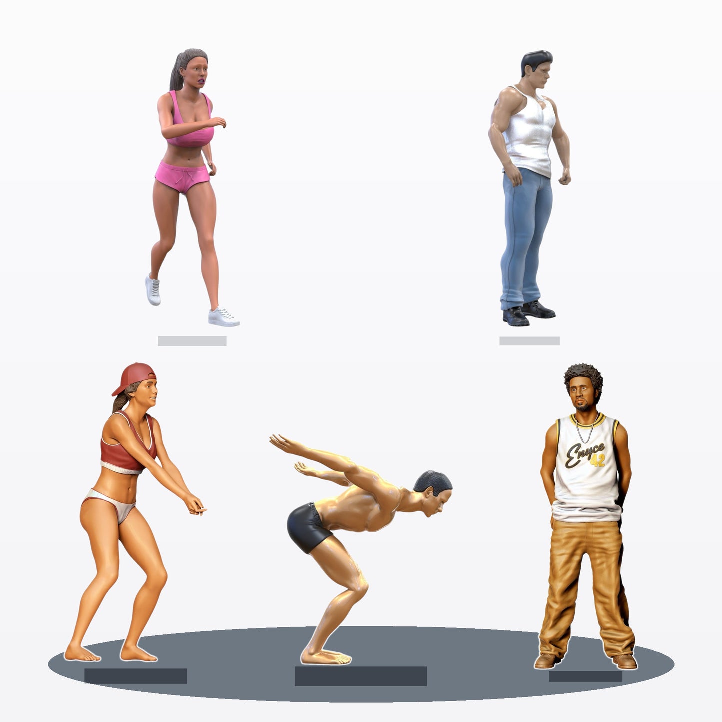 Diorama model making product photo 0: Diorama figure set: Sportspeople and athletes (No. S124)