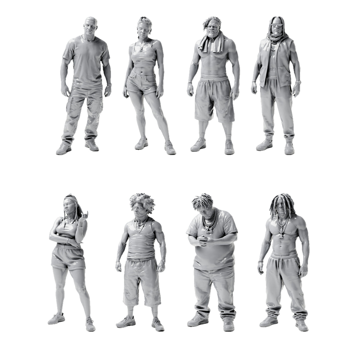 Produktbild S140 0: Diorama Figuren-Set: Urban Gangster & Street-Gang (Nr. S140) – 8 Figuren