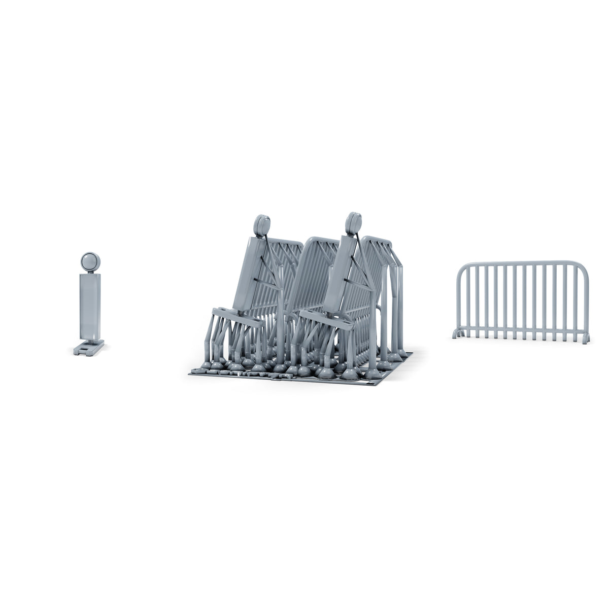 Diorama model-building product photo 0: Diorama miniature construction site: safety barriers and warning beacons (h0_46)