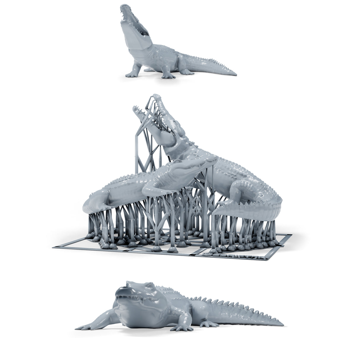 Diorama model-making product photo 0: Diorama miniature reptiles: Two crocodiles in different poses (h0_49)