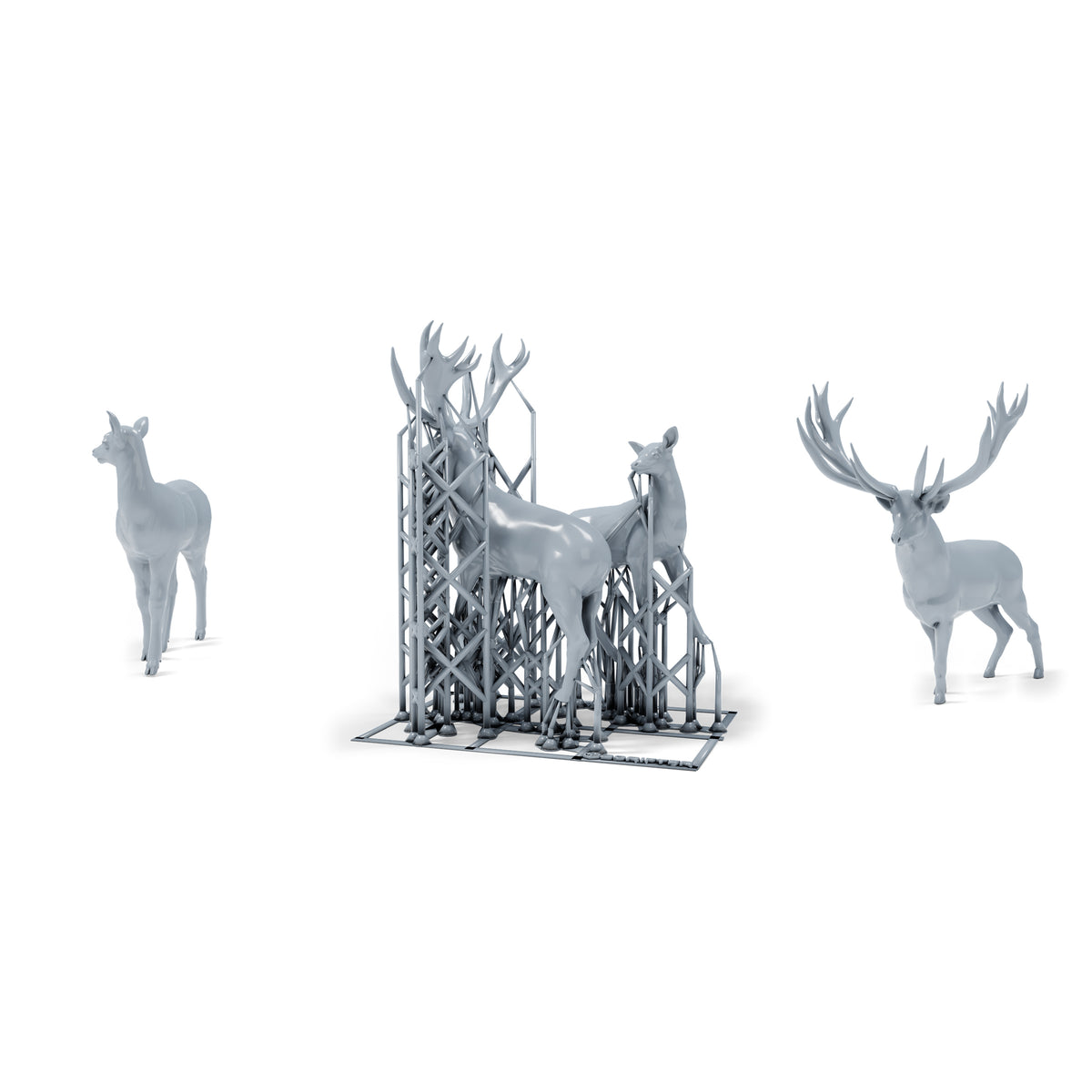Diorama model-making product photo 0: Diorama miniature wildlife: stag and doe (h0_47)