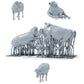 Diorama modeling product photo 0: Diorama miniature cattle: Three cows in standing, walking, and lying poses (h0_53)