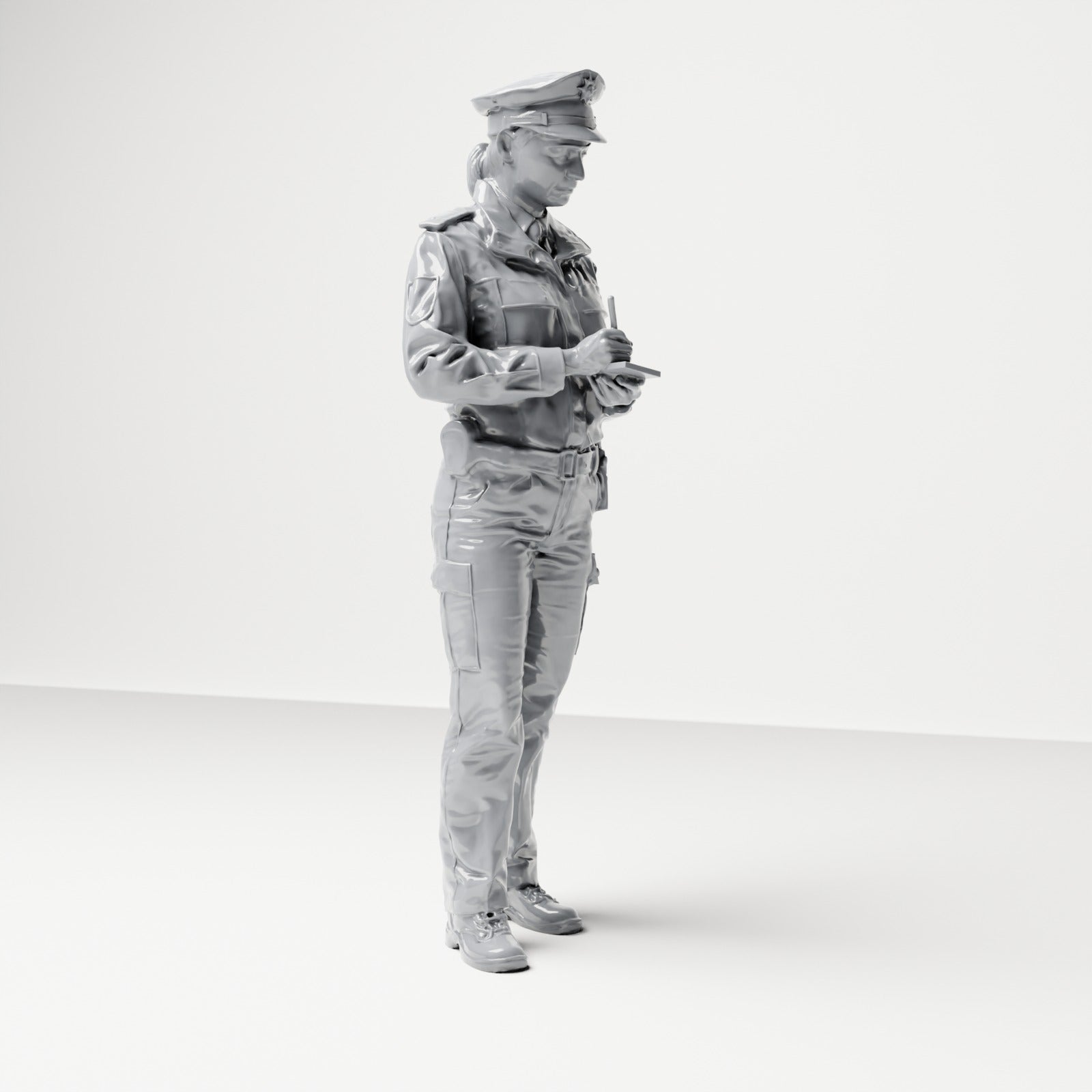 Diorama model building product photo 3: Standing figure: German police officer with service cap and handheld device (B017)