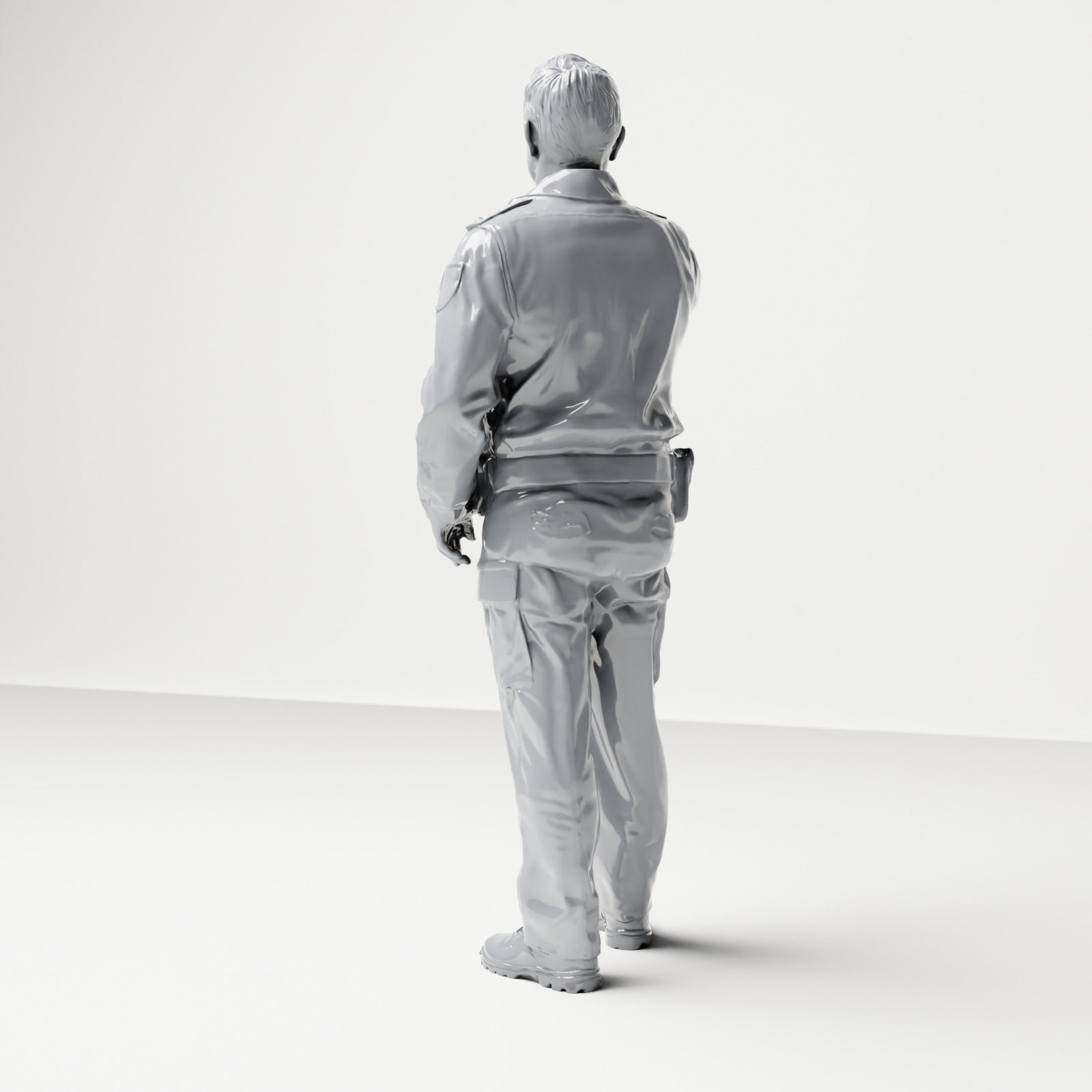 Diorama model building product photo 2: Standing figure: German police officer in uniform with stop gesture & equipment belt (B018)