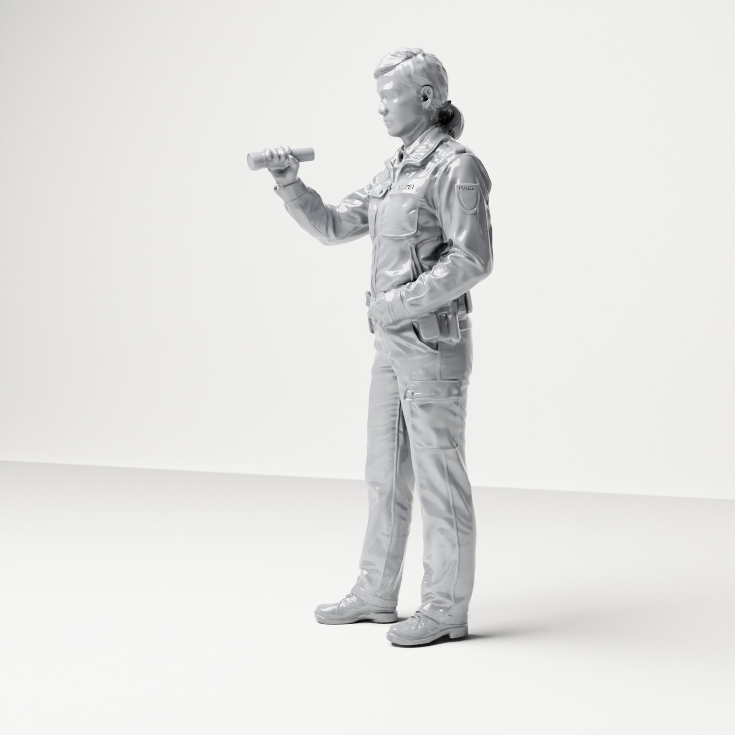 Diorama model building product photo 1: Standing figure: Policeman with service belt & flashlight (B019)