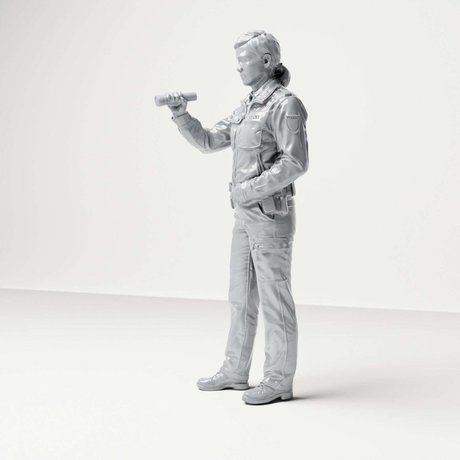 Diorama model building product photo 1: Standing figure: Policeman with service belt & flashlight (B019)