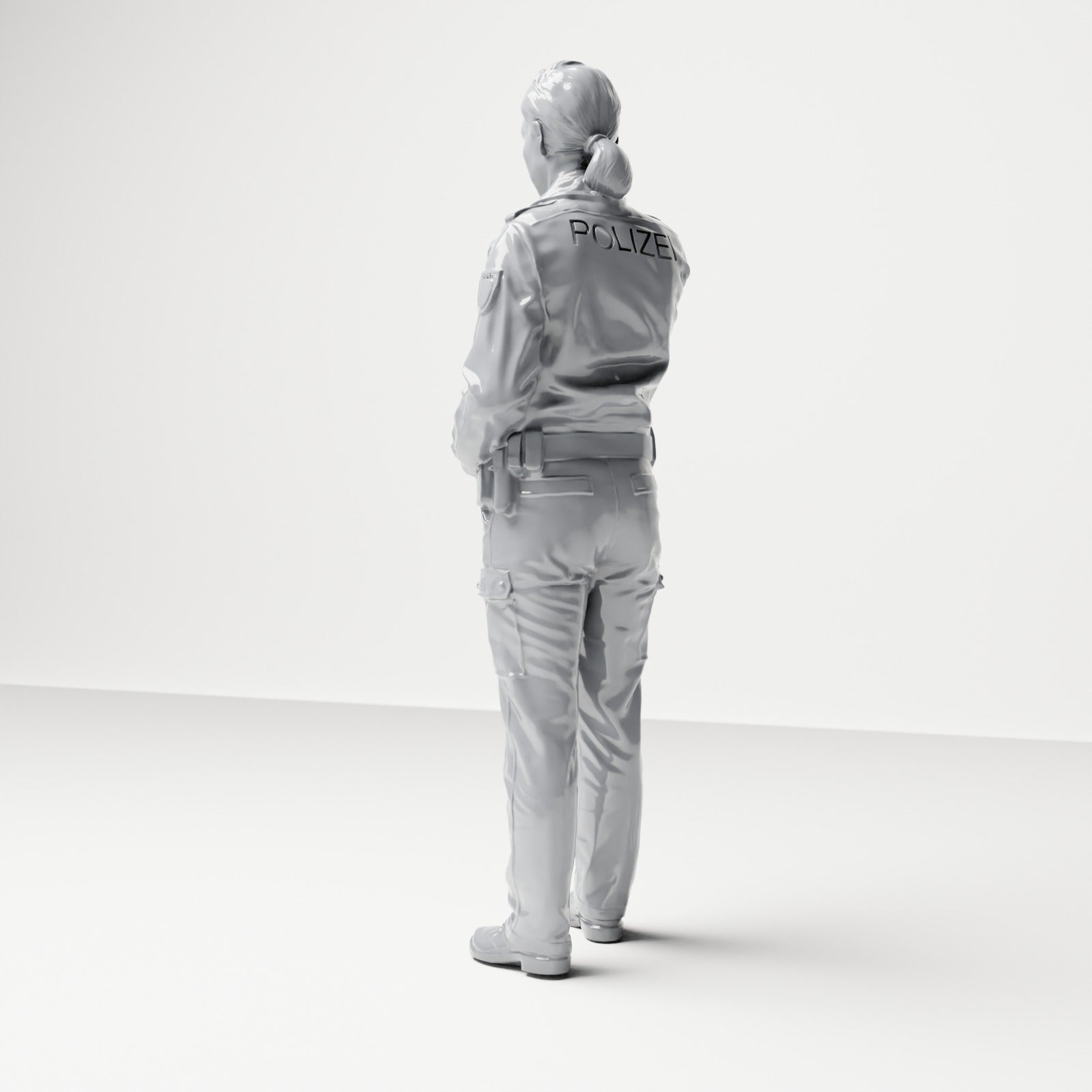 Diorama model building product photo 2: Standing figure: Policeman with duty belt & flashlight (B019)