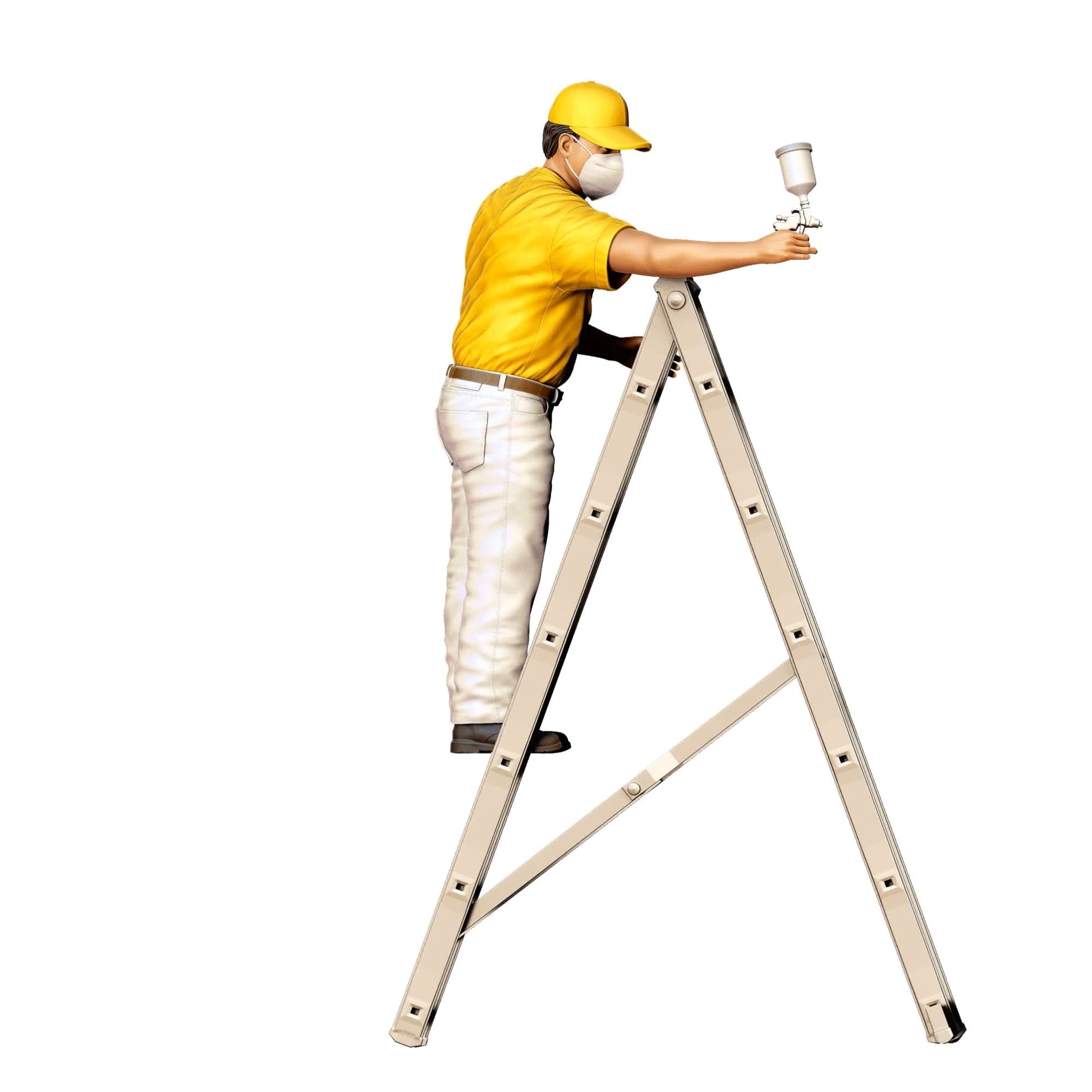 Diorama model-making product photo 0: Diorama figure set: Painter and varnisher at work (No. S57)
