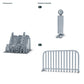 Diorama model-making product photo 1: Diorama miniature construction site: crowd barriers and warning bollards (h0_46)